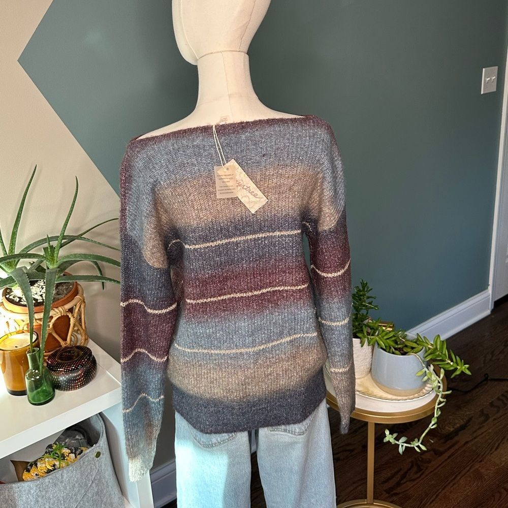 Mystree Ombre Striped Knit Sweater Small Cozy Gradient Pullover NWT Flawed - Picture 5 of 11